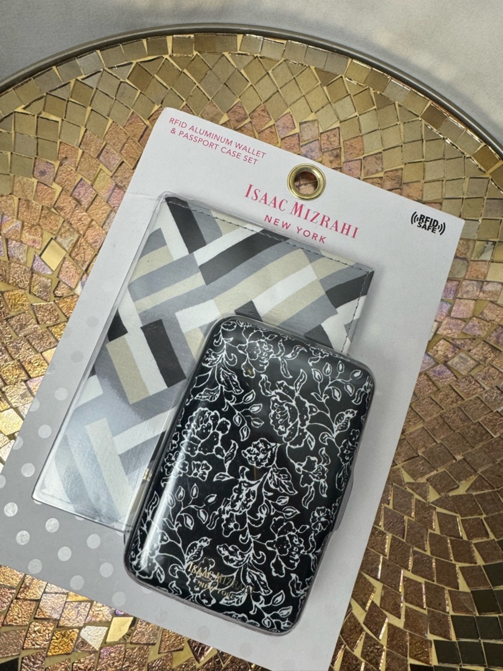 Isaac Mizrahi RFID Wallet and Passport Case Set